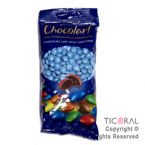 LENTEJAS DE CHOCOLATE CONFITADO AZUL CHOCOLART X 500gr